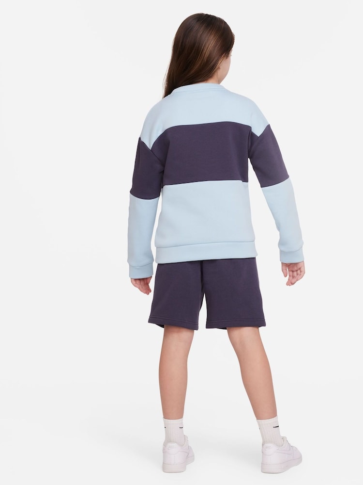 Nike Blue Sweatshirt and Shorts Tracksuit - Image 2 of 8