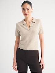 Abercrombie & Fitch Cream Capsule Short Sleeve Polo Shirt - Image 1 of 6
