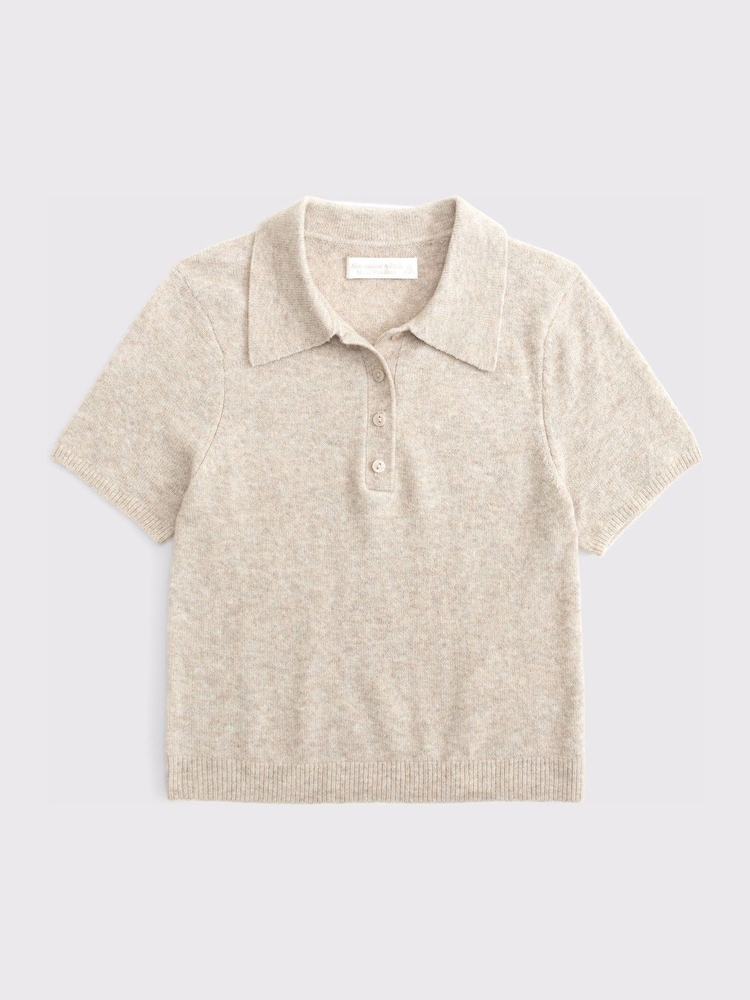 Abercrombie & Fitch Cream Capsule Short Sleeve Polo Shirt - Image 6 of 6