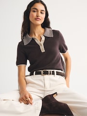 Abercrombie & Fitch Brown Capsule Short Sleeve Polo Shirt - Image 1 of 5