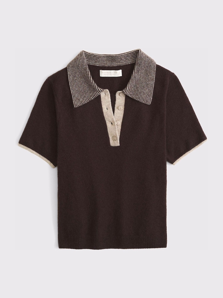 Abercrombie & Fitch Brown Capsule Short Sleeve Polo Shirt - Image 5 of 5