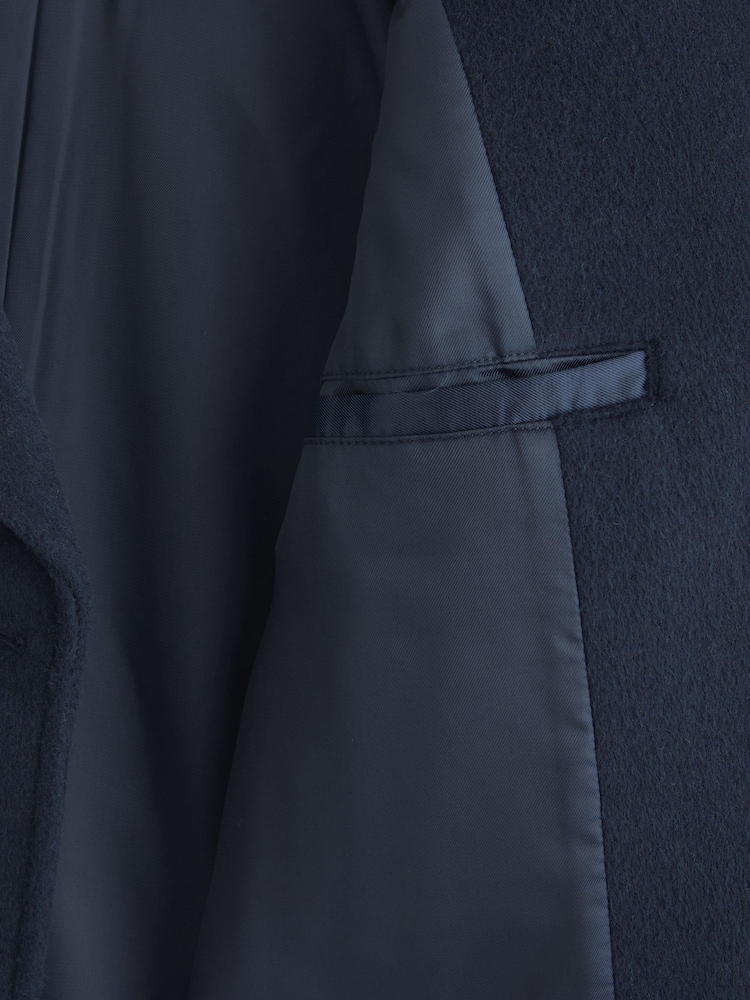 Abercrombie & Fitch Navy Carrie Wool Trench Coat - Image 7 of 7