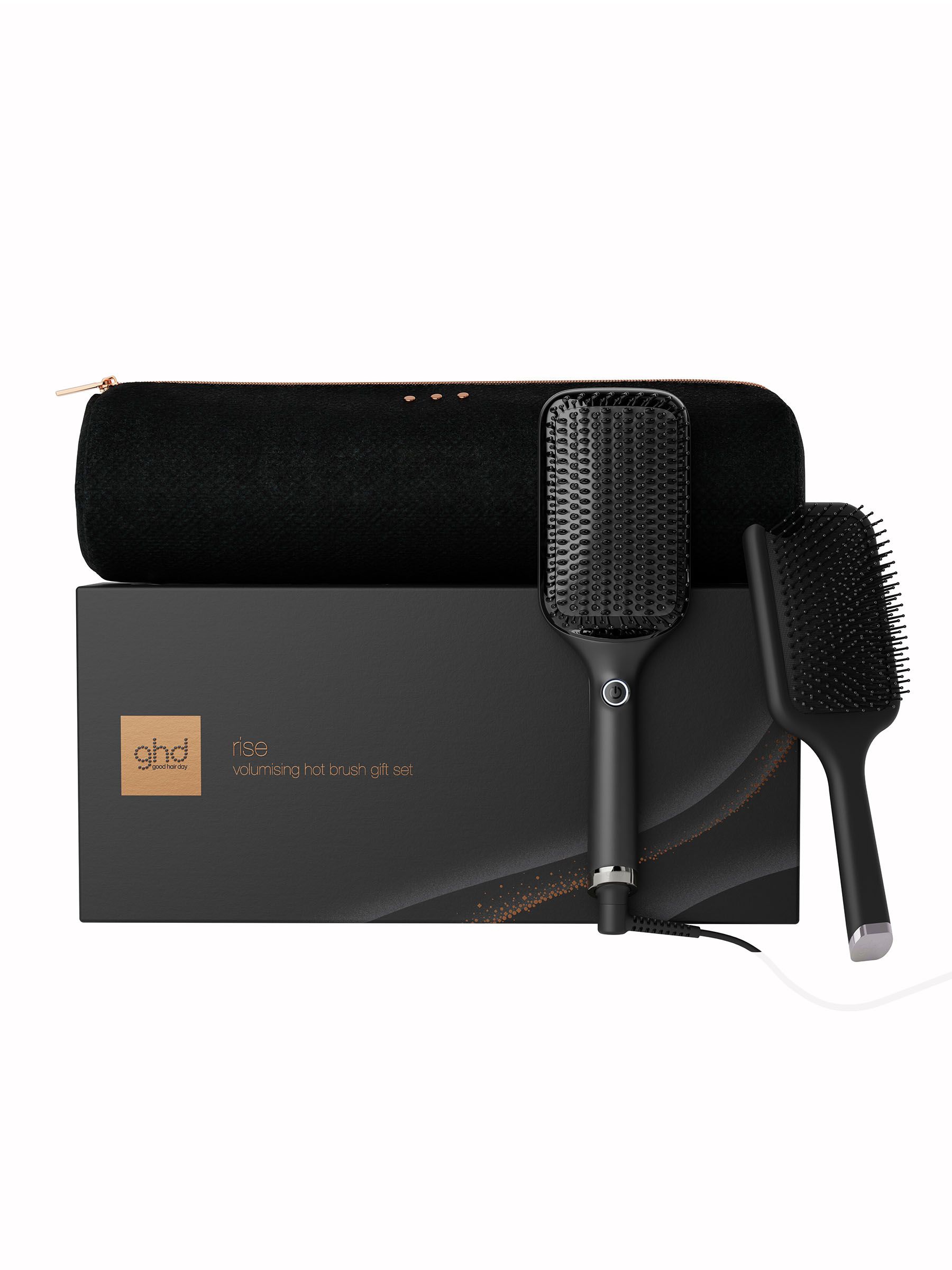 ghd Glide+ Max Smoothing Hot Brush Festive Gift Set in Black, with ghd The All-Rounder Paddle Brush and Heat Proof Bag - Quick & Easy Ultra Smooth Results - for Long, Thick & Curly Hair Types - Image 6