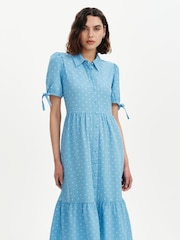 Finery Blue Petite Estee Midi Shirt Dress - Image 2 of 4