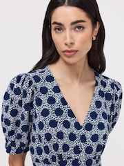 Finery Blue Petite Samantha Button Through Midi Dress - Image 2 of 4