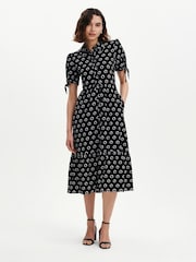 Finery Black Petite Estee Midi Shirt Dress - Image 1 of 4