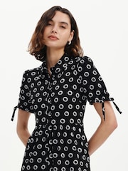 Finery Black Petite Estee Midi Shirt Dress - Image 2 of 4