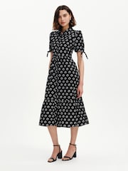 Finery Black Petite Estee Midi Shirt Dress - Image 3 of 4
