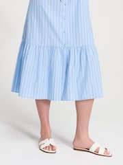 Finery Blue Aisling Stripe Cotton Midi Shirt Dress - Petite - Image 3 of 4
