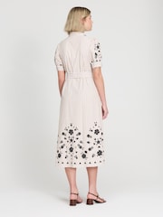 Finery Natural Daniella Cotton Embroidered Shirt Dress - Petite - Image 2 of 5