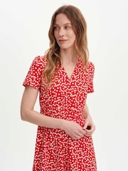Finery Red Petite Deena Faux Wrap Midi Dress - Image 2 of 4