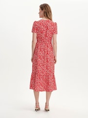 Finery Red Petite Deena Faux Wrap Midi Dress - Image 4 of 4