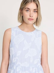 Finery Blue Hollie Sleeveless Tiered Midi Dress - Petite - Image 2 of 4