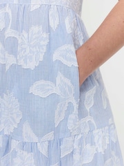 Finery Blue Hollie Sleeveless Tiered Midi Dress - Petite - Image 3 of 4