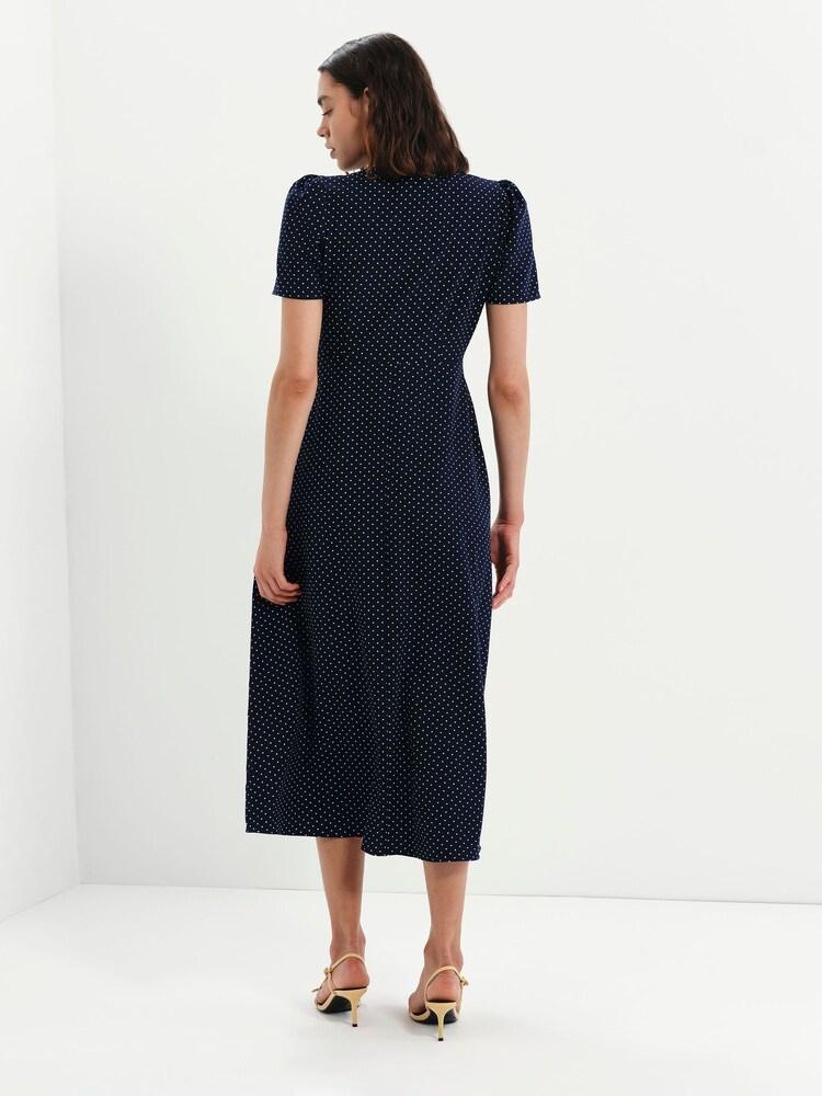 Finery Blue Petite Nieve V-Neck Midi Dress - Image 2 of 5