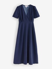 Finery Blue Petite Nieve V-Neck Midi Dress - Image 5 of 5