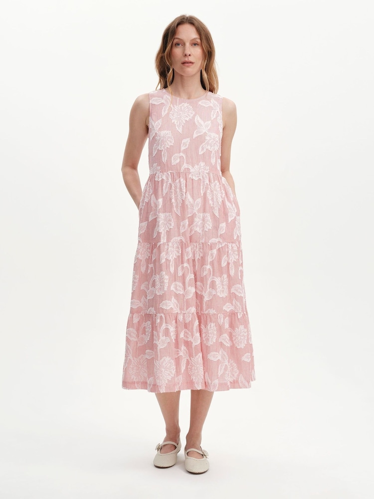 Finery Red Hollie Sleeveless Tiered Midi Dress - Petite - Image 1 of 4 Finery Red Hollie Sleeveless Tiered Midi Dress - Petite - Image 1 of 4