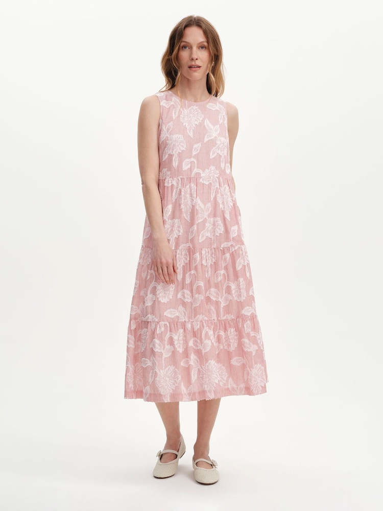 Finery Red Hollie Sleeveless Tiered Midi Dress - Petite - Image 2 of 4 Finery Red Hollie Sleeveless Tiered Midi Dress - Petite - Image 2 of 4