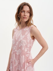 Finery Red Hollie Sleeveless Tiered Midi Dress - Petite - Image 3 of 4