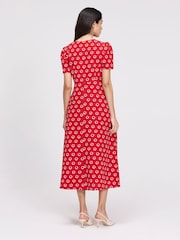 Finery Red Petite Nieve V-Neck Midi Dress - Image 2 of 4