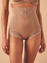 Neutral/Tan Brown Super High Waist Briefs Firm Tummy Control Shaping Briefs - Image 1 of 5