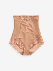 Neutral/Tan Brown Super High Waist Briefs Firm Tummy Control Shaping Briefs - Image 5 of 5