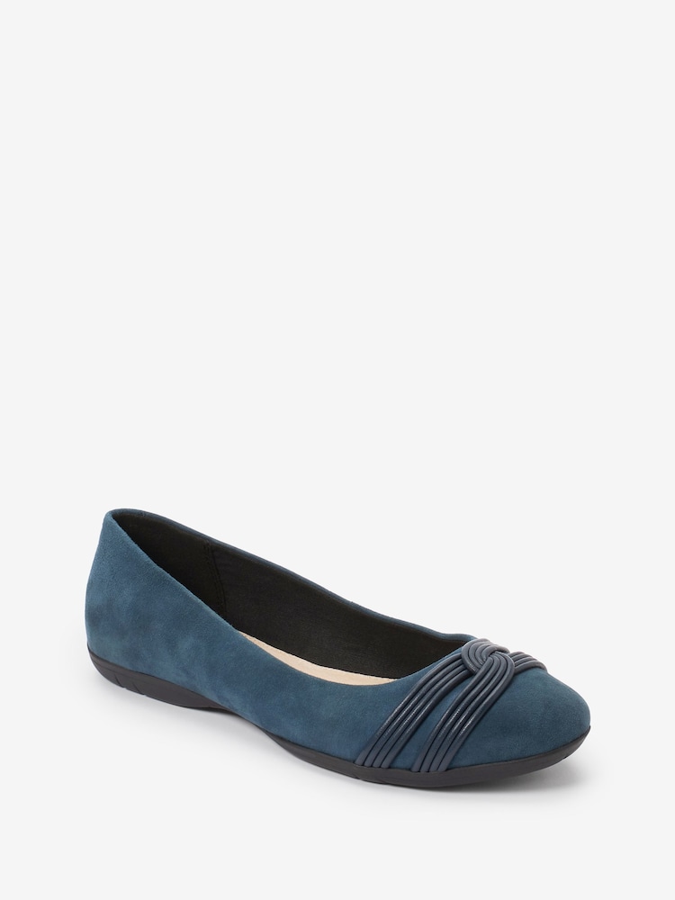Navy Forever Comfort® Twist Leather Ballerina Shoes - Image 3 of 5