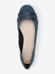 Navy Forever Comfort® Twist Leather Ballerina Shoes - Image 4 of 5