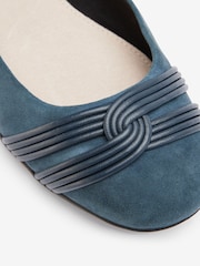 Navy Forever Comfort® Twist Leather Ballerina Shoes - Image 5 of 5