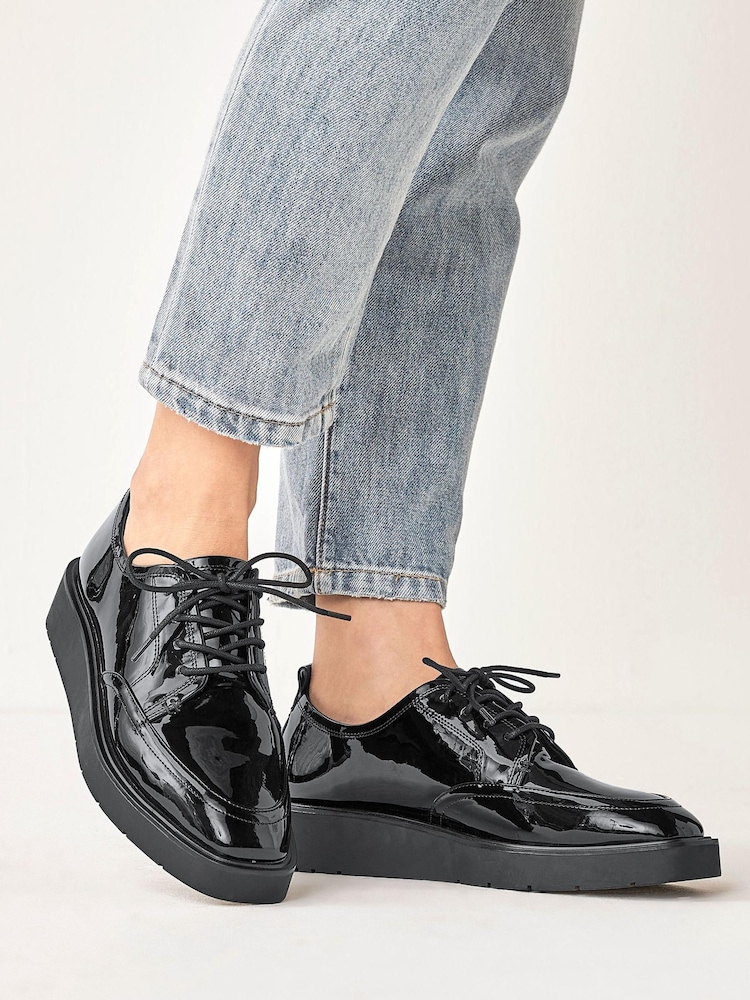 črna - Mokasini s polno peto in vezalkami Forever Comfort® - Slika 1 iz 8
