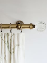 Laura Ashley Antique Brass 28mm Metal Curtain Pole With Vivien Glass Finial - Image 1 of 4