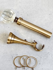 Laura Ashley Antique Brass 28mm Metal Curtain Pole With Vivien Glass Finial - Image 2 of 4