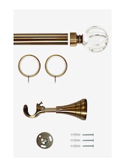 Laura Ashley Antique Brass 28mm Metal Curtain Pole With Vivien Glass Finial - Image 4 of 4