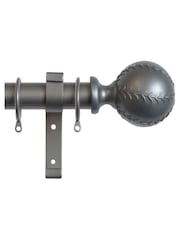 Laura Ashley Pale Charcoal 28mm Metal Curtain Pole With Swirl Finial - Image 2 of 4