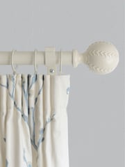 Laura Ashley Cream 28mm Metal Curtain Pole With Swirl Finial - Image 1 of 4