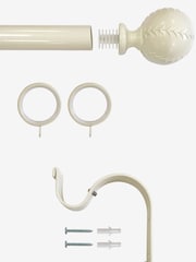 Laura Ashley Cream 28mm Metal Curtain Pole With Swirl Finial - Image 2 of 4