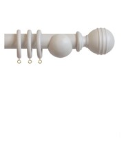 Laura Ashley Steel 35mm Wood Curtain Pole With Ribbed Ball Finial - Image 3 of 4