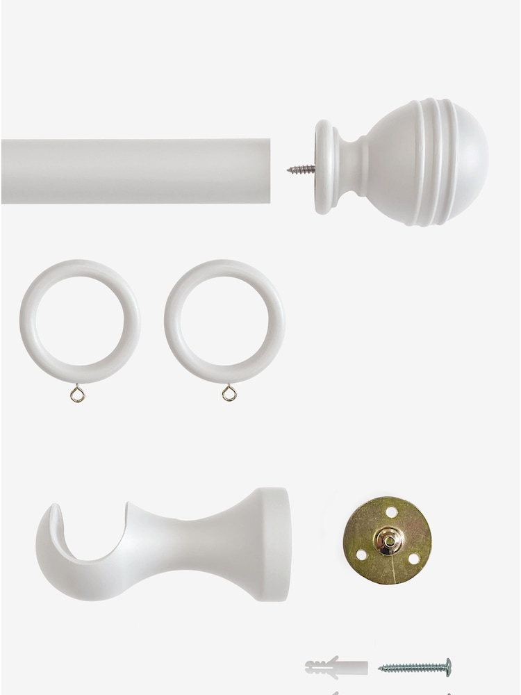 Laura Ashley Pale Dove Grey Haywood Curtain Pole - Image 4 of 4