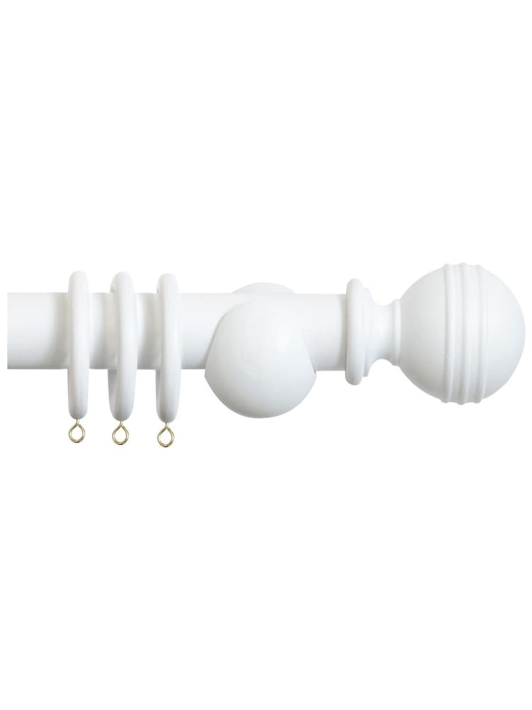 Laura Ashley Cotton White Haywood Curtain Pole - Image 2 of 4