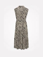 Sonder Studio Cream Zebra Print Midi Dress - Image 4 of 5