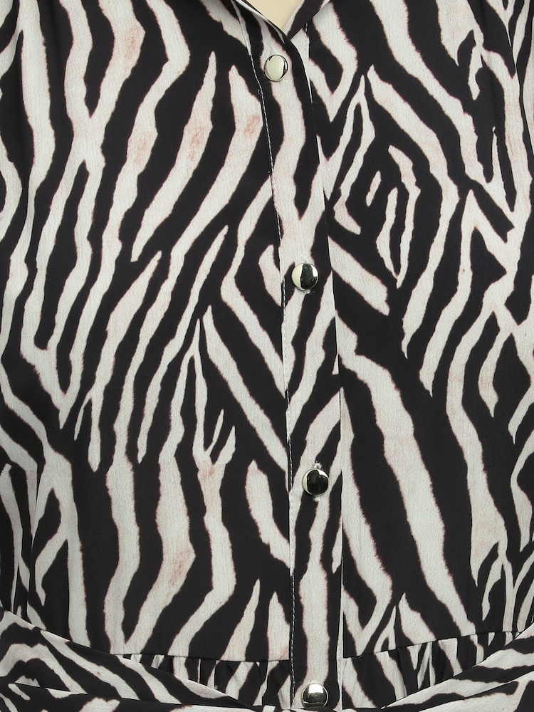 Sonder Studio Cream Zebra Print Midi Dress - Image 5 of 5