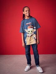 Grogu Navy Blue Short Sleeve Christmas T-Shirt (3-16yrs) - Image 2 of 8