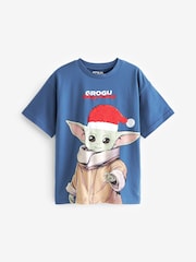 Grogu Navy Blue Short Sleeve Christmas T-Shirt (3-16yrs) - Image 5 of 8