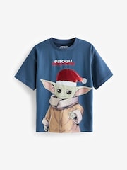 Grogu Navy Blue Short Sleeve Christmas T-Shirt (3-16yrs) - Image 6 of 8