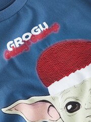 Grogu Navy Blue Short Sleeve Christmas T-Shirt (3-16yrs) - Image 8 of 8