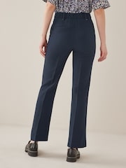 Navy Blue Tailored Elasticated Back Boot Cut Trousers - Image 1 of 5