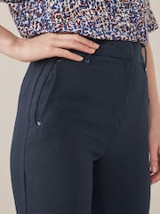 Navy Blue Tailored Elasticated Back Boot Cut Trousers - Image 3 of 5