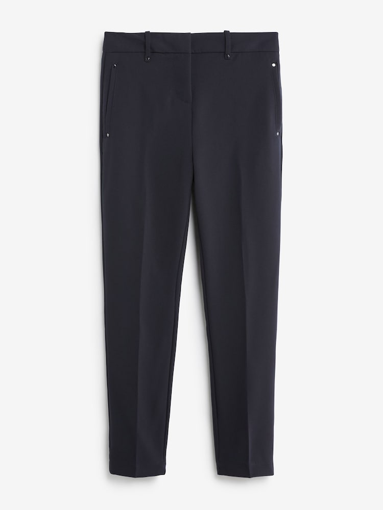 Navy Blue Tailored Elasticated Back Skinny Leg Trousers - Image 5 of 5