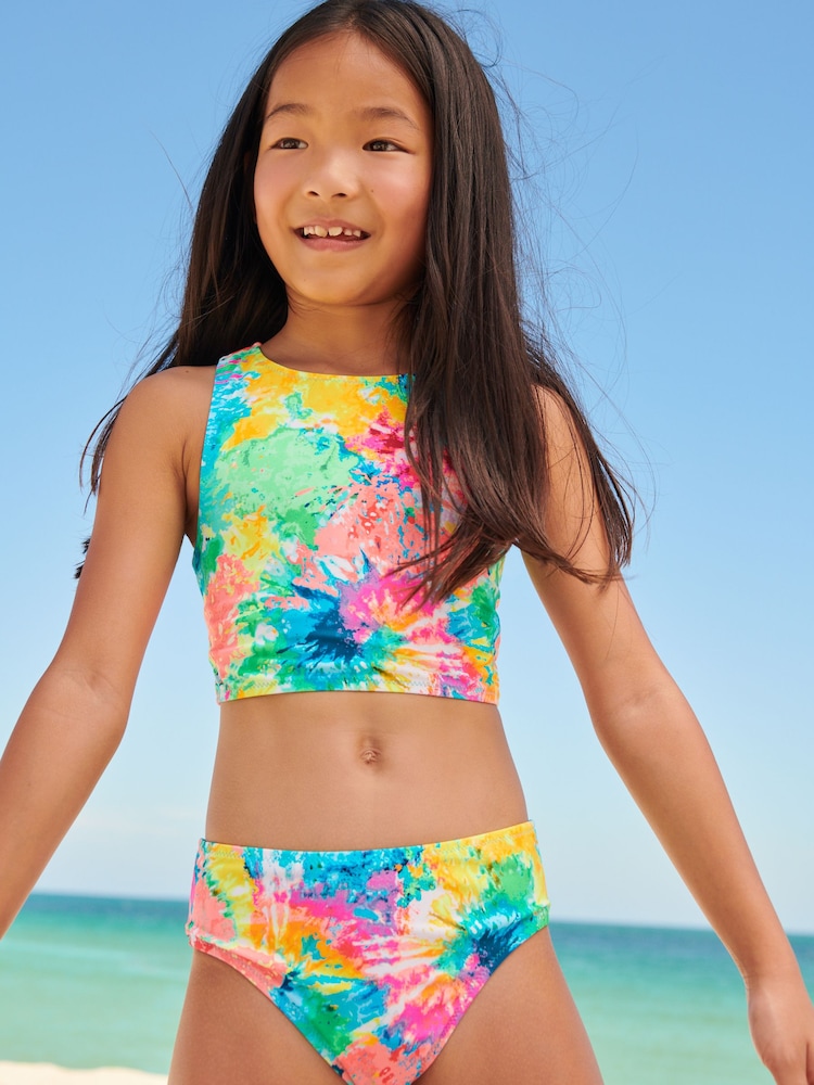 Multi Bright Tie Dye Bikini (3-16yrs) - Image 1 of 5