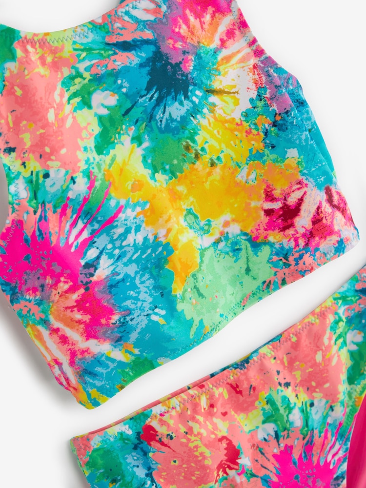 Multi Bright Tie Dye Bikini (3-16yrs) - Image 5 of 5
